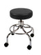 Mechanical mobile stool, no back, 18" - 24" H, black upholstery