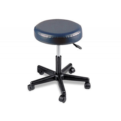 Pneumatic mobile stool, no back, 18" - 22" H, blue upholstery