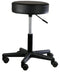 Pneumatic mobile stool, no back, 18" - 22" H, black upholstery