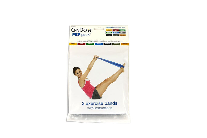 CanDo Low Powder Exercise Band Pep Pack
