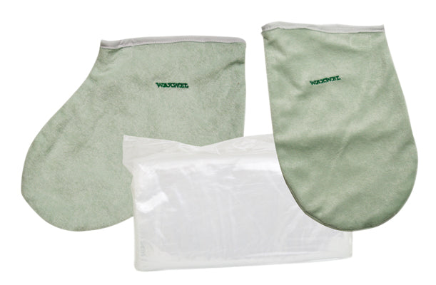WaxWel Paraffin Bath - Accessory Package - 50 Liners, 1 Mitt and 1 Bootie ONLY