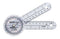 Baseline Plastic Goniometer - HiRes 360 Degree Head - 6 inch Arms, 25-pack