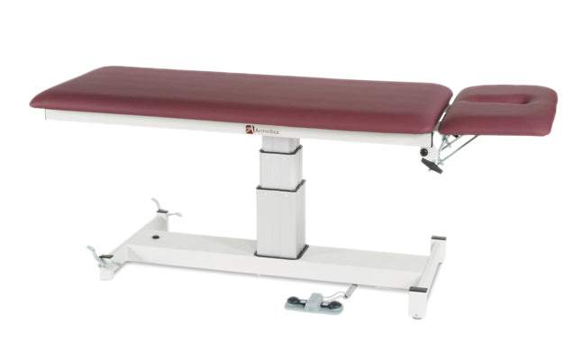 treatment table - electric pedestal hi-low, 76" L x 27" W x 24" - 36" H, 2-section